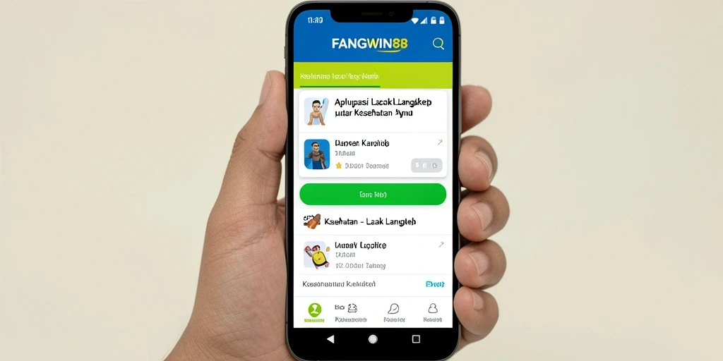 Tampilan antarmuka FANGWIN88 untuk pelacakan langkah harian.