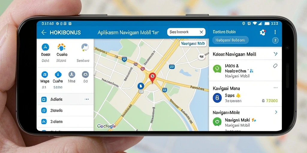 Tampilan antarmuka aplikasi Navigasi Mobil HOKIBONUS yang modern dan fungsional.