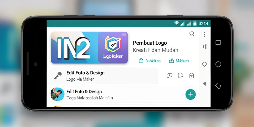 Tampilan antarmuka IN22 yang user-friendly untuk mendesain logo.