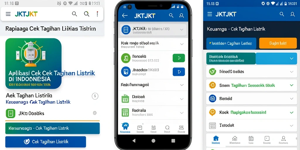 Antarmuka JKTJKT menampilkan fungsi cek tagihan listrik yang sederhana dan efektif.