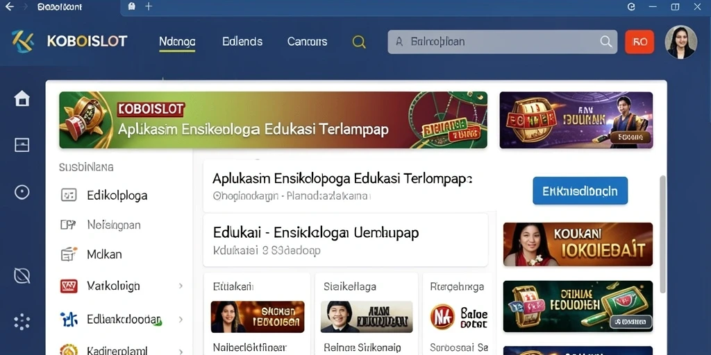 Tampilan antarmuka aplikasi KOBOISLOT yang user-friendly.