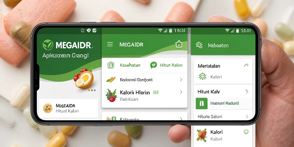 Antarmuka MEGAIDR yang intuitif dan fungsional untuk hitung kalori.