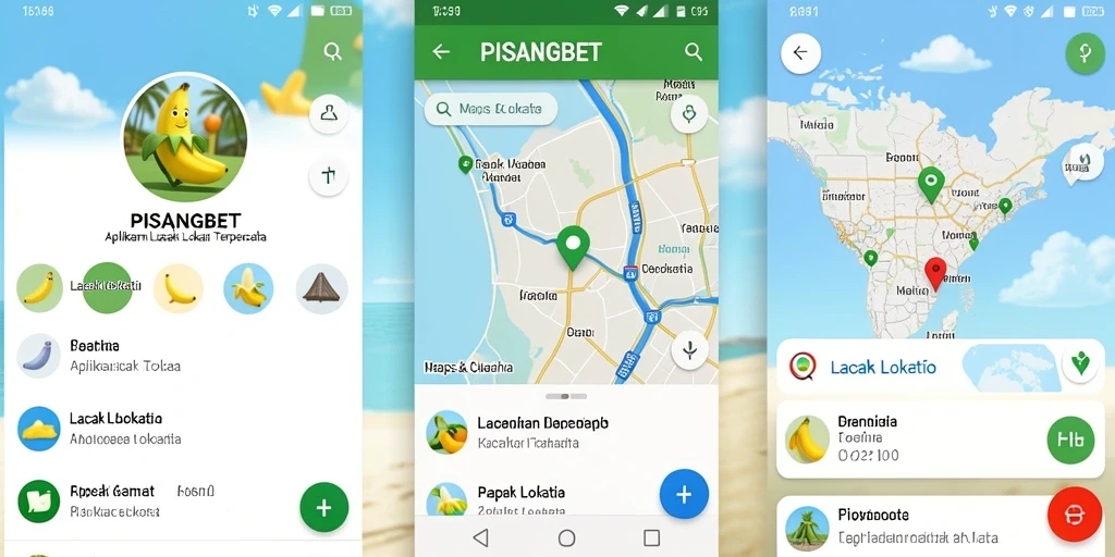 Antarmuka PISANGBET menampilkan peta dan lokasi terkini pengguna.