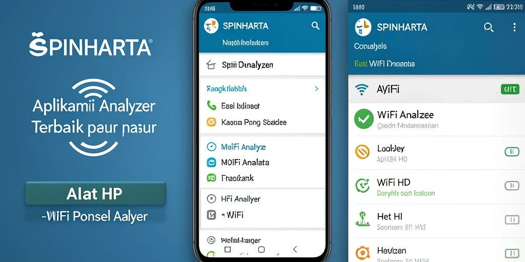 Antarmuka SPINHARTA menampilkan analisis kekuatan jaringan WiFi secara real-time.